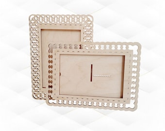 Picture frame 4x6, design for laser cutting. SVG DXF pattern laser cut.