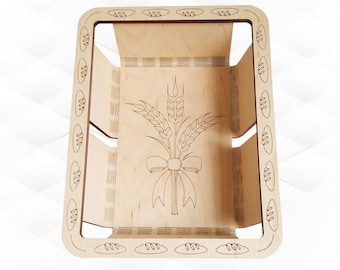 Gift Plate Basket Bread Laser Cut Template, Kitchen Organizer, SVG DXF Laser Cutting Design