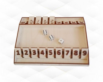 Shut the box game board, svg dxf files for laser cutting. Cut design