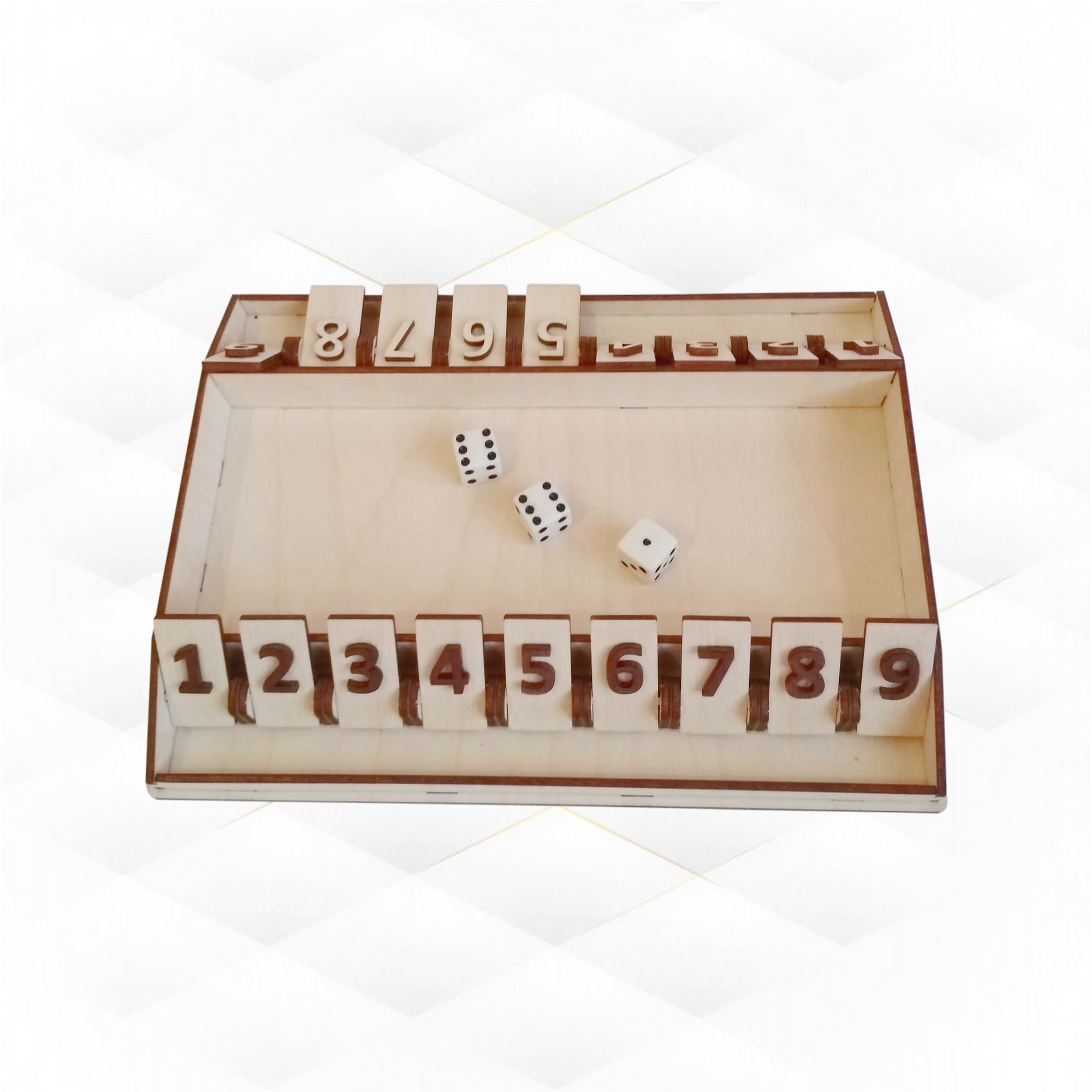 Board Game Pieces and Dices, 3D rendering Stock Photo by ©alexlmx