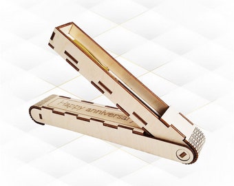 Pen Box Case Laser Cut Design, Pencil Holder SVG DXF Model, Laser Cutting Template