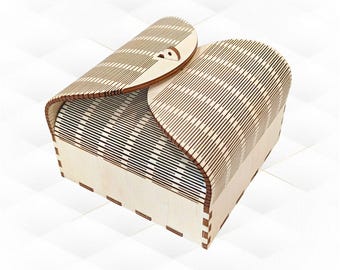 Gift Box Case Laser Cut Template, Laser Cutting  SVG DXF Design, Holiday Storage