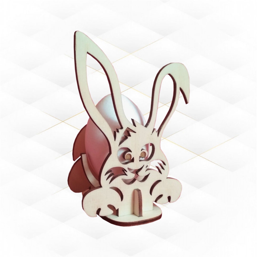 Easter Bunny Egg Holder Laser Cut Design, SVG DXF Vector Template ...