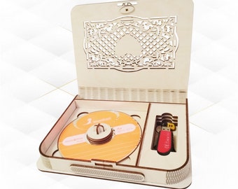 Gift Box Wedding Laser Cut Template, SVG DXF Vector Design, Storage Boxes Model