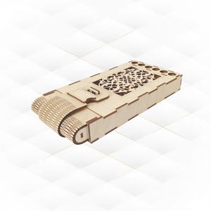Geschenkdoos voor potloden, vectorontwerp voor lasersnijden, knutselaccessoire. Lasergesneden bestand, svg dxf-bestanden. Cadeau voor kinderen, doe-het-zelfgroet.