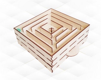 Maze Game Laser Cut Design, 3-Floor Logic Toy, SVG DXF Vector Laser Cutting Project