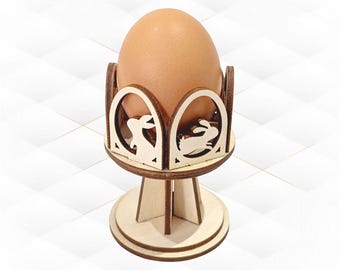 Ostereihalter Laser Cut Vorlage, SVG DXF Bunny Design, Laserschnittmodell