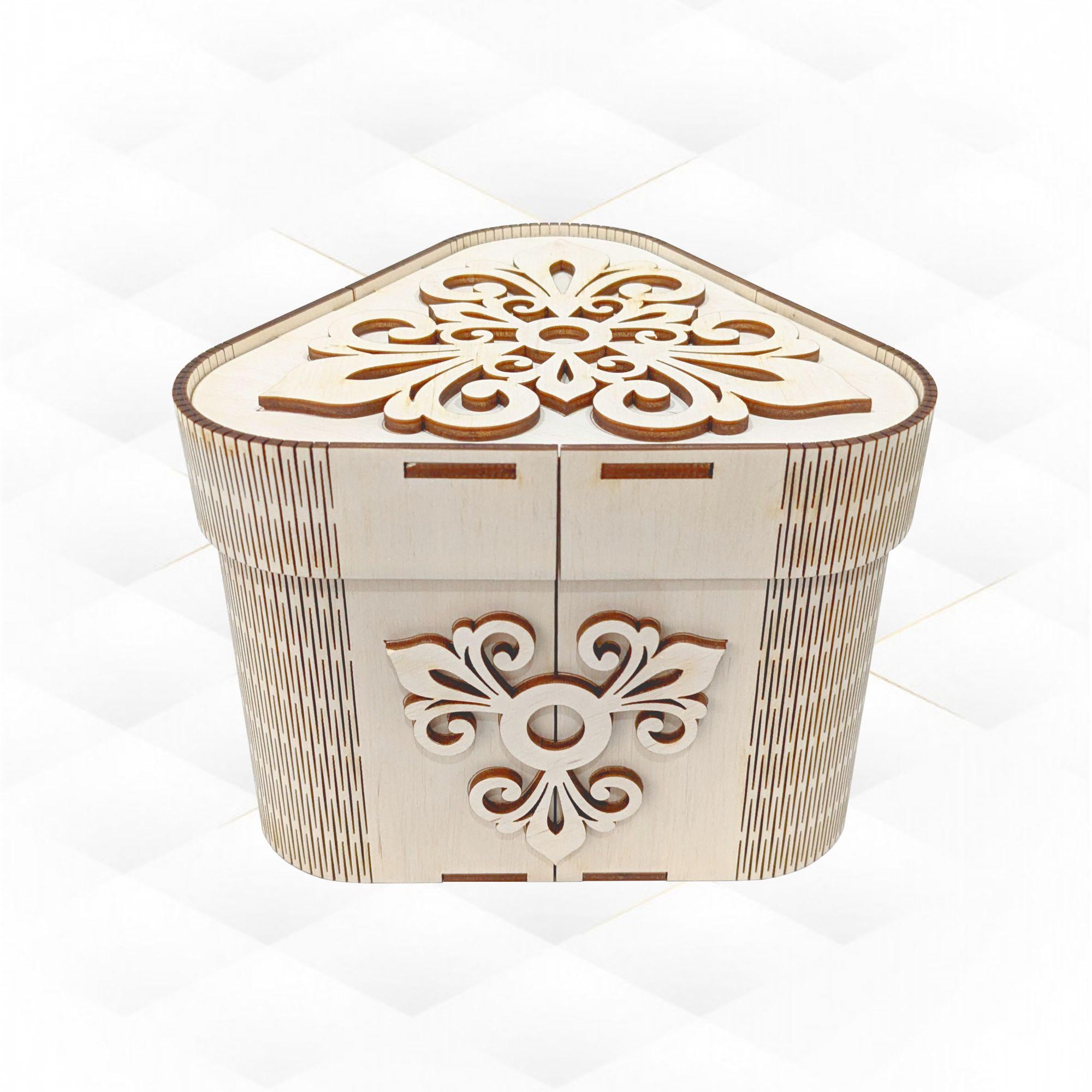 Triangular Jewelry Box Jewelry Box Triangular Laser Cut Design, SVG DXF Vector Template Gift ...