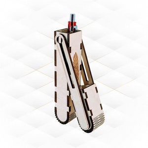 Pennfodral laserskuren design, presentaskar SVG DXF mall, laserskärningsmodell
