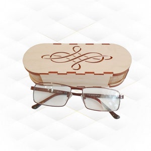 Gift glasses case, ready laser cut design. Drawing cutting, gift box, birthday gift. Laser cutting, laser craft, svg dxf files. Greeting box