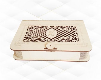 Gift Box Laser Cut SVG DXF Pattern, Locked Boxes Design, Vector Laser Cutting Template