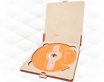 Modèle de boîte de DVD découpé au laser, conception vectorielle SVG DXF, coffret cadeau, modèle de découpe laser