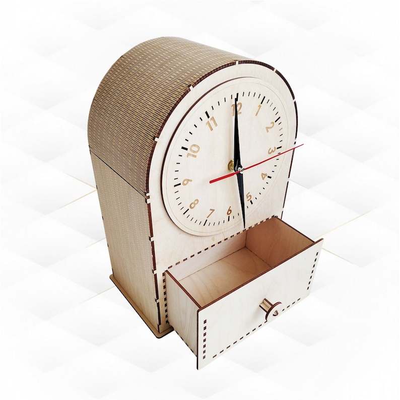 Buy Desk Clock Box Laser Cut Template, Laser Cutting Design, SVG DXF ...