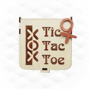 Tic Tac Toe, svg dxf-bestanden, ontwerp lasersnijden. Lasergesneden plattegrond, zakspel, logisch spel. Verjaardagscadeau, cadeau voor kinderen, cadeauspellen.
