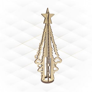 Gift Christmas Tree Topper, laser cut design. Svg dxf files, vector pattern, xmas topper. Christmas tree model, laser cutting template.
