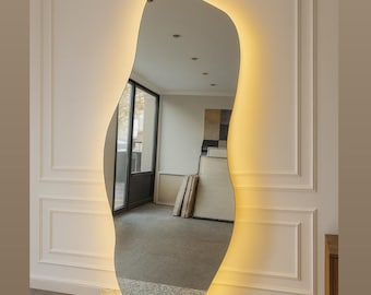 Asymmetrical LED Wall Mirror – Modern Backlit Irregular Mirror