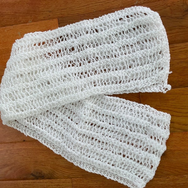 Hand knit lacy scarf