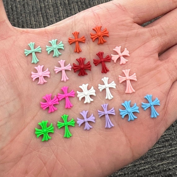 Mixed 20pcs Colorful Cross Nail Charm
