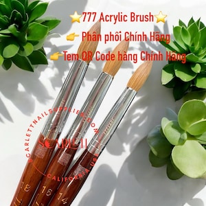 Acrylic Nail Brush 777 England 100% Kolinsky Nail Brush - Size 14 16 18
