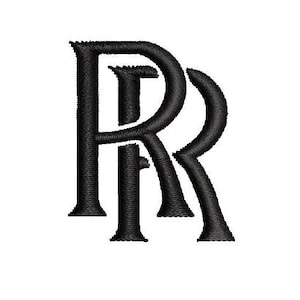 May include: Black embroidered monogram featuring the intertwined letters "RR" on a white background. The design has a textured, stitched appearance, with each letter's form clearly defined. The letters are in a bold, stylized font.