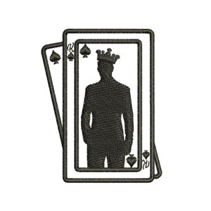 King of Spades Playing Cards Archivos de bordado - Baraja de cartas Diseño de bordado de máquina Regalos de Navidad - Descarga instantánea de archivos digitales DST