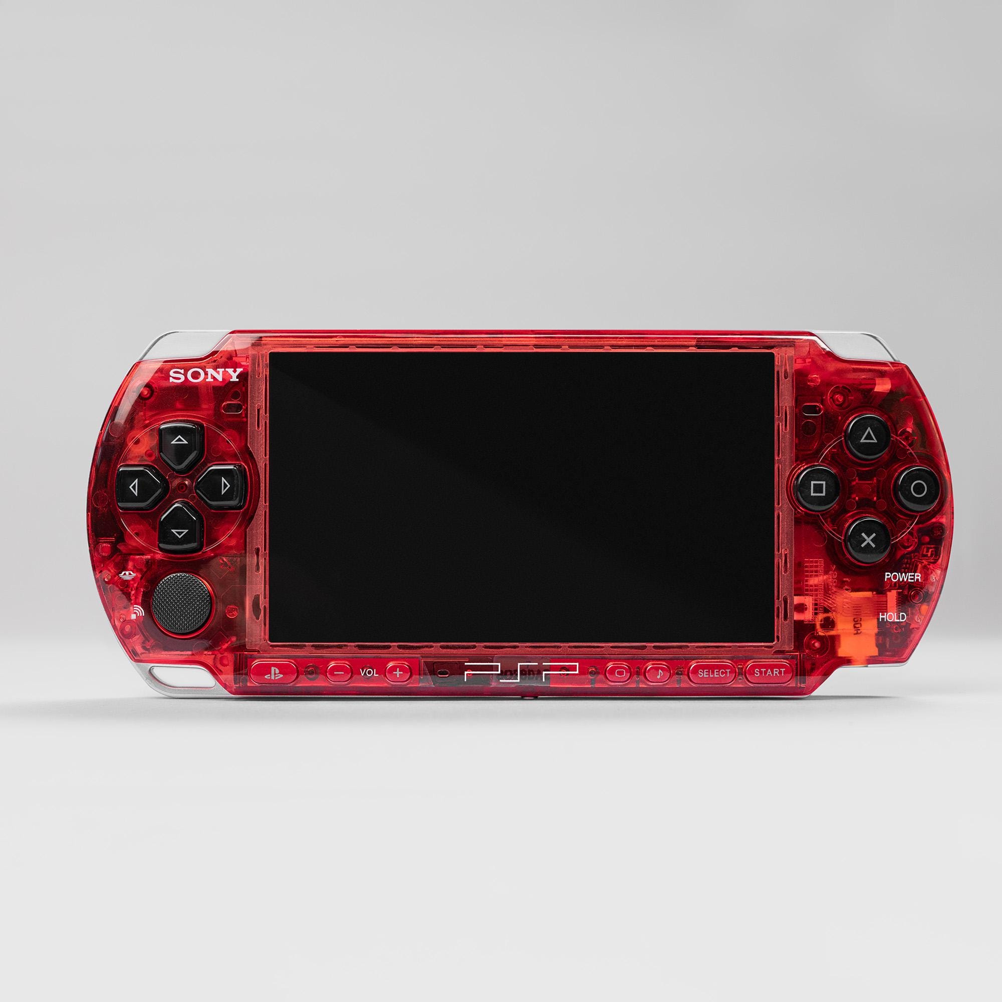ＰＳＰ カセット PSP 3000 Portable 128GB, Clear Granate Red Housing, Gift Set
