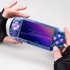 Paquete de carcasa transparente azul lapislázuli portátil para PSP 3000