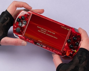 PSP Portable Clear Red Housing