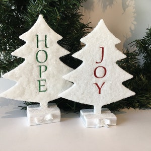Custom Glitter Tree Shelf Decor | Handmade Christmas Shelf Sitter | Holiday Accent Piece