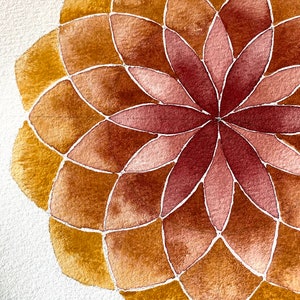 Sunrise - Handmade mandala - OOAK - original watercolor