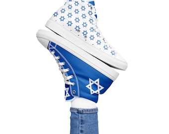 Zapatillas altas de lona con la bandera de Israel