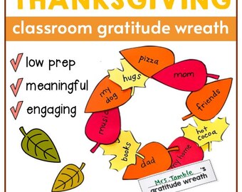 Thanksgiving Gratitude Wreath Craft Activity (PDF Pattern)