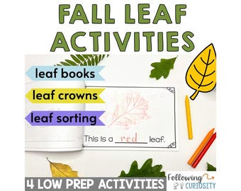 Fall Leaf Art Activities: Leaf Crowns, Books, Sorting (Digital Download)