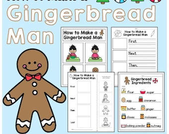 Gingerbread Man Writing Activity: Sequencing & How-To (PDF Pattern)