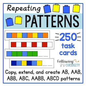 Activité centrale du motif répétitif | Modèles de cartes à tâches avec cubes Unifix