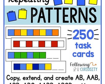 Repeating Pattern Center Activity | Pattern Task Cards with Unifix Cubes