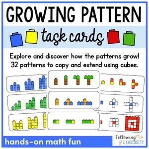 Rekencentrum groeiend patroon: activiteit taakkaarten (digitale download)