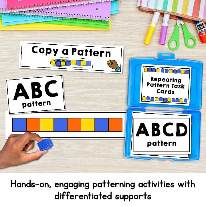 Repeating Pattern Center Activity | Pattern Task Cards With Unifix ...