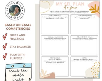 SEL Curriculum Map Template: Social Emotional Learning Planner (Printable/Fillable
