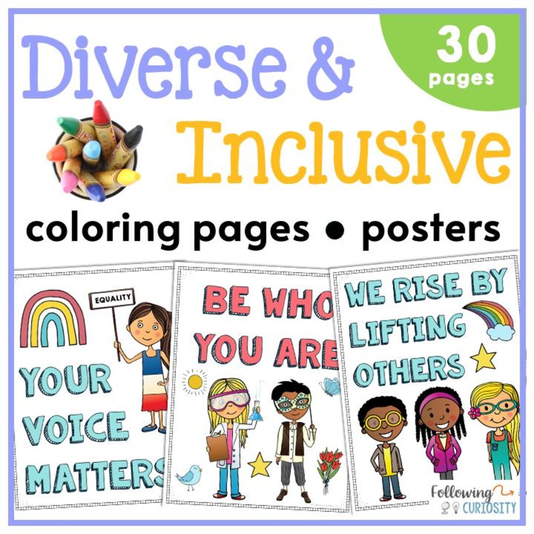 Diversity and Inclusion Posters: SEL Activity Coloring Pages - Etsy