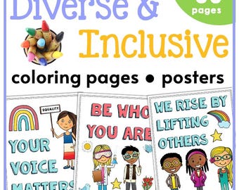 Diversity and Inclusion Posters: SEL Activity Coloring Pages