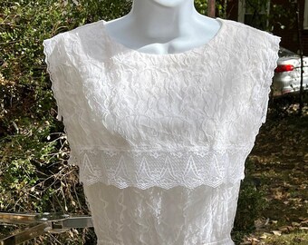 Vintage Gunne Sax White Lace Dress Size 9