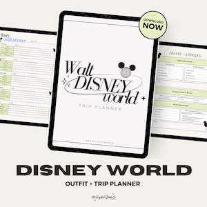 Disneyy World, Basic Travel Planner, PNG, PDF, Goodnotes, Notability, iPad, Printable, Outfit, Hotel, Flight, and Weekly Planner Pages