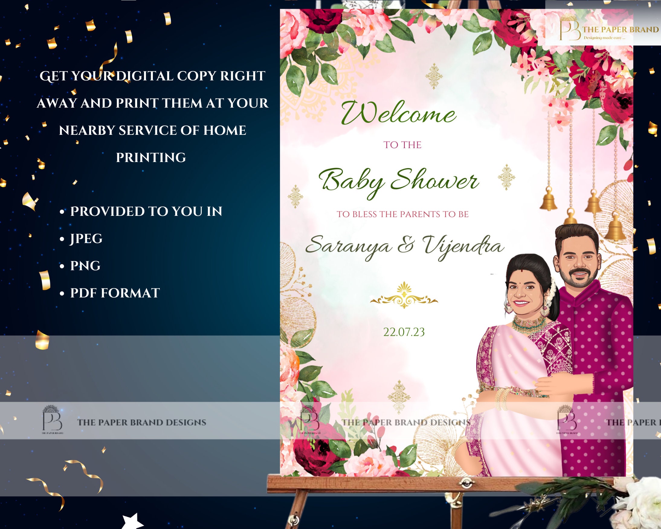 Indian Baby Shower Signs Valaikappu Godh Bharai Ceremony Etsy