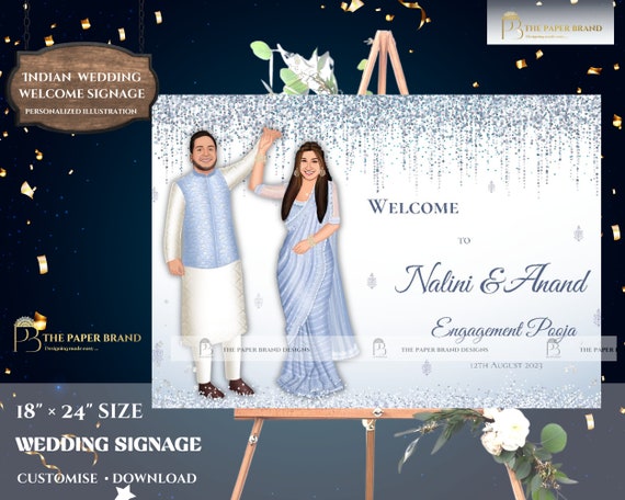 Indian wedding reception welcome sign | Photo 183841