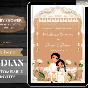 Indian Baby Shower Phone Invite | Valaikappu, Godh Bharai Ceremony invite  | seemantham invite WhatsApp, maternity invite | Editable