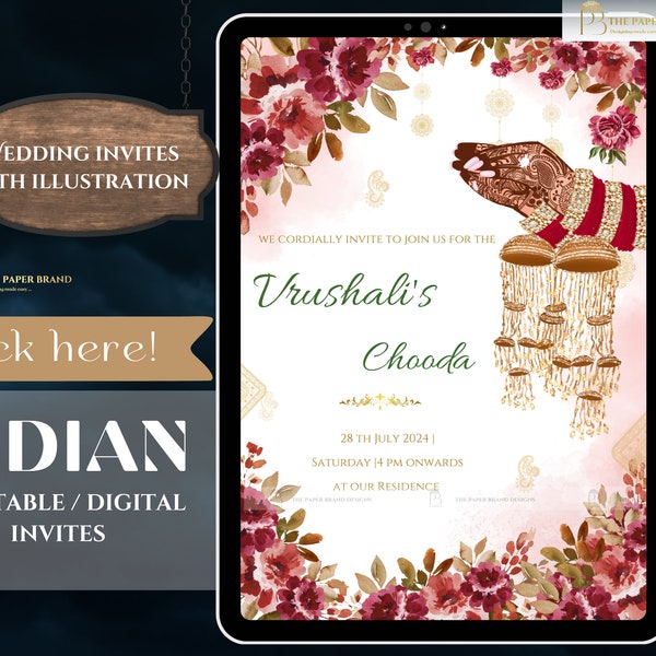 choora ceremony invites as choora invites , chooda invites in chuda invites, Indian wedding invitation with sikh wedding invites