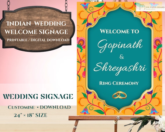 Indian Ring Ceremony/engagement Sign, Engagement Welcome Sign, Indian Roka  Signs, Indian Engagement Sign, Ring Ceremony Signage - Etsy | Engagement  signs, Ceremony signage, Engagement banner