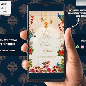 Vídeo de convite de casamento indiano, convite animado indiano, vídeo de convite indiano, convite hindu, convite indiano digital, convite indiano | Personalizável