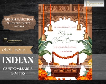 Indian Naming Ceremony Invitation as indian Cradle ceremony invitation in Namkaran invite Annaprashan Invitation for cradle ceremony signs
